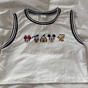Mickey and Friends cropped White Tank Top